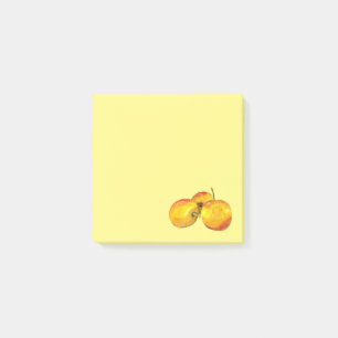Waterverf vruchten met gele peren post-it® notes