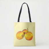 Waterverf vruchten met gele peren tote bag (Voorkant)