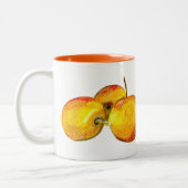 Waterverf vruchten met gele peren tweekleurige koffiemok (Links)