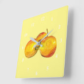 Waterverf vruchten met gele peren vierkante klok (Hoek)