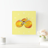 Waterverf vruchten met gele peren vierkante klok (Huis)