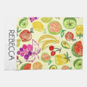 Waterverf Vruchten Naadloos kleurig monogram Theedoek (Horizontaal)