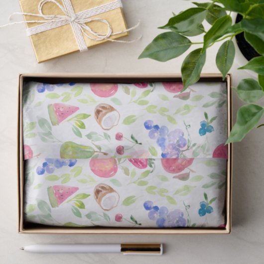 Waterverf Vruchten Tissuepapier (Geschenk)