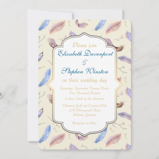 Waterverf Vuurpatroon en Fancy Lijst Kaart (Voorkant)