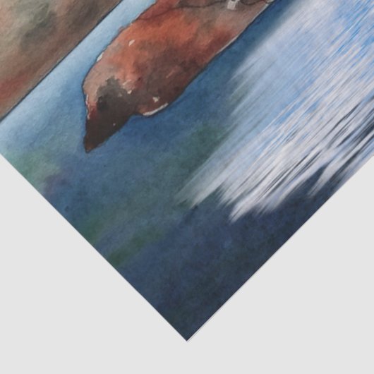 Waterverf vuurtoren 20x30-decoupage tissuepapier (Detail)