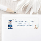 Waterverf vuurtoren Baby shower Adres label (Insitu)