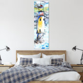 Waterverf - Vuurtoren Canvas Afdruk (Insitu (Slaapkamer))