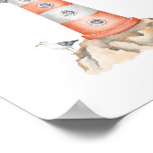 Waterverf Vuurtoren Cute Poster (Hoek)