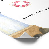 Waterverf vuurtoren - Drinken Poster (Hoek)