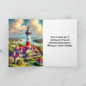 Waterverf vuurtoren Happy Birthday Greeting Kaart (Binnen)