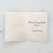 Waterverf vuurtoren herfstbladeren verjaardagsfees kaart (Binnen)