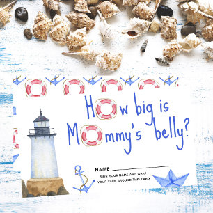 Waterverf vuurtoren - hoe groot is mama's buik informatiekaartje