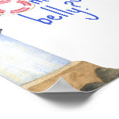 Waterverf vuurtoren - Hoe groot is mama's buik Poster (Hoek)