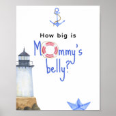 Waterverf vuurtoren - Hoe groot is mama's buik Poster (Voorkant)