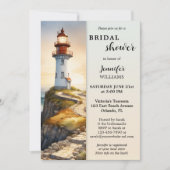 Waterverf Vuurtoren Kust Vrijgezellenfeest Kaart (Voorkant)