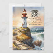 Waterverf Vuurtoren Kust Vrijgezellenfeest Kaart (Achterkant)