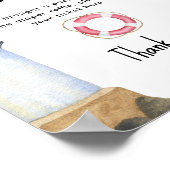 Waterverf vuurtoren - Luier Raffle spel Poster (Hoek)