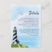 Waterverf vuurtoren Moderne bruiloft Details Informatiekaartje (Voorkant)