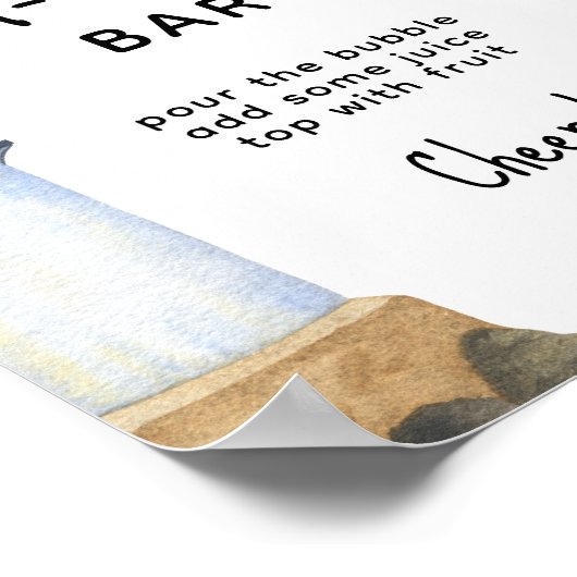 Waterverf Vuurtoren - Moeder-Osa Bar Poster (Hoek)