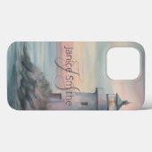 Waterverf Vuurtoren Monogram Case-Mate iPhone Case (Achterkant (horizontaal))