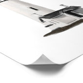 Waterverf vuurtoren Nautical Coastal Decor Poster (Hoek)