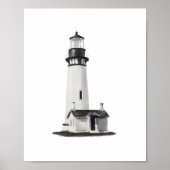 Waterverf vuurtoren Nautical Coastal Decor Poster (Voorkant)