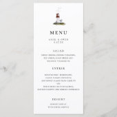 Waterverf vuurtoren Nautical Wedding Menu (Voorkant)