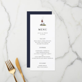 Waterverf vuurtoren Nautical Wedding Menu