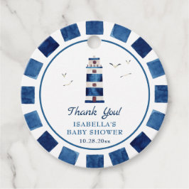 Waterverf vuurtoren Nautisch Baby shower Bedankjes Labels