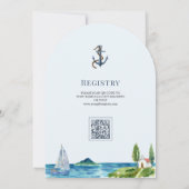 Waterverf Vuurtoren Nautische Boog Baby shower Kaart (Achterkant)