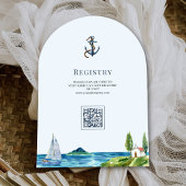 Waterverf Vuurtoren Nautische Boog Baby shower Kaart