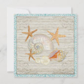 Waterverf vuurtoren, strand bruiloft kaart (Achterkant)