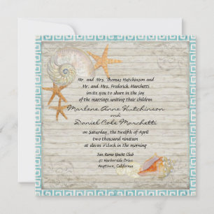 Waterverf vuurtoren, strand bruiloft kaart