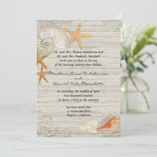 Waterverf vuurtoren, strand bruiloft kaart (Staand voorkant)