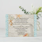 Waterverf vuurtoren, strand bruiloft kaart (Staand voorkant)