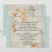 Waterverf vuurtoren, strand bruiloft kaart (Voorkant / Achterkant)