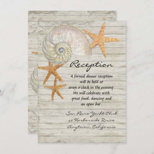 Waterverf vuurtoren, strand bruiloft kaart (Voorkant / Achterkant)