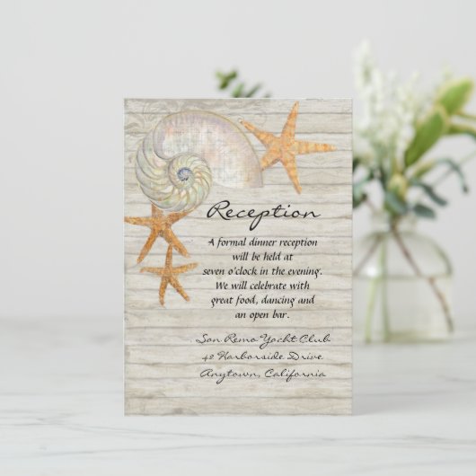 Waterverf vuurtoren, strand bruiloft kaart (Staand voorkant)