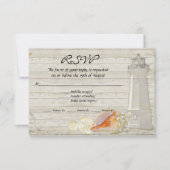 Waterverf vuurtoren, strand bruiloft RSVP kaartje (Voorkant)