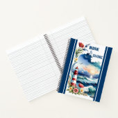 Waterverf Vuurtoren Strand Nautisch Notitieboek (Binnen)
