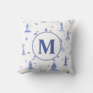 Waterverf Vuurtoren Toile Babykamer Monogram Kussen