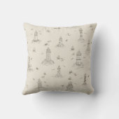 Waterverf Vuurtoren Toile Babykamer | Monogram Kussen (Achterkant)