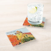 Waterverf vuurtoren van het district Eagle Bluff Glazen Onderzetter (Schuin)