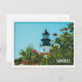 Waterverf vuurtoren van Sanibel Florida Briefkaart (Voorkant / Achterkant)