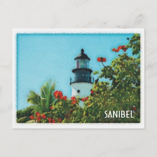 Waterverf vuurtoren van Sanibel Florida Briefkaart (Voorkant)
