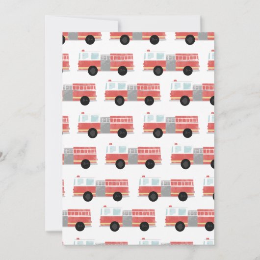 Waterverf Vuurtruck uitnodiging (Achterkant)