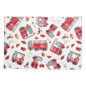 Waterverf Vuurtrucks Kinder Gepersonaliseerd Kussensloop (Achterkant)