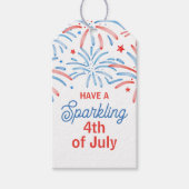 Waterverf Vuurwerk 4 juli Sparkler Party Cadeaulabel (Voorkant)