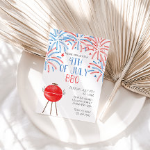 Waterverf Vuurwerk Vier Juli BBQ