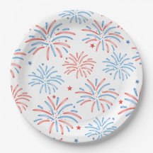 Waterverf Vuurwerk Vier Juli Feest